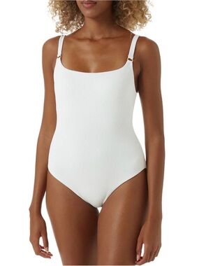 NEW Melissa Odabash White Tosca Open-Back Solid One-Piece Swimsuit Size 6 $248